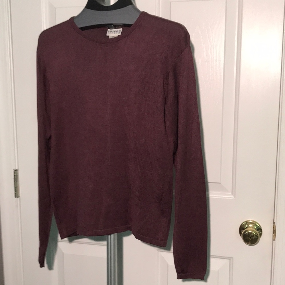 Chicos Design  S/M Plum Long Sleeve Silk Tee